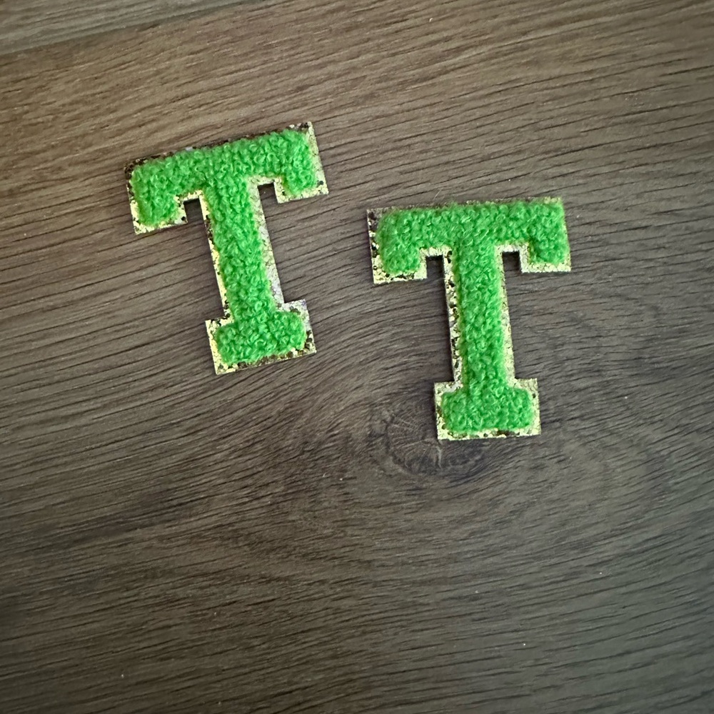 Green Chenille Letter Patches